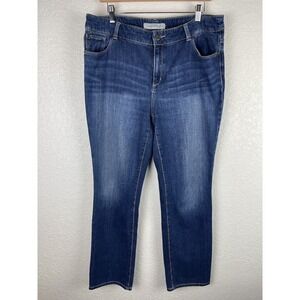 Chicos Platinum Denim Womens Jeans Size‎ 2.5 US 14 Dark Wash Stretch Midrise
